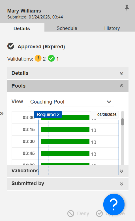 Screenshot of Validations