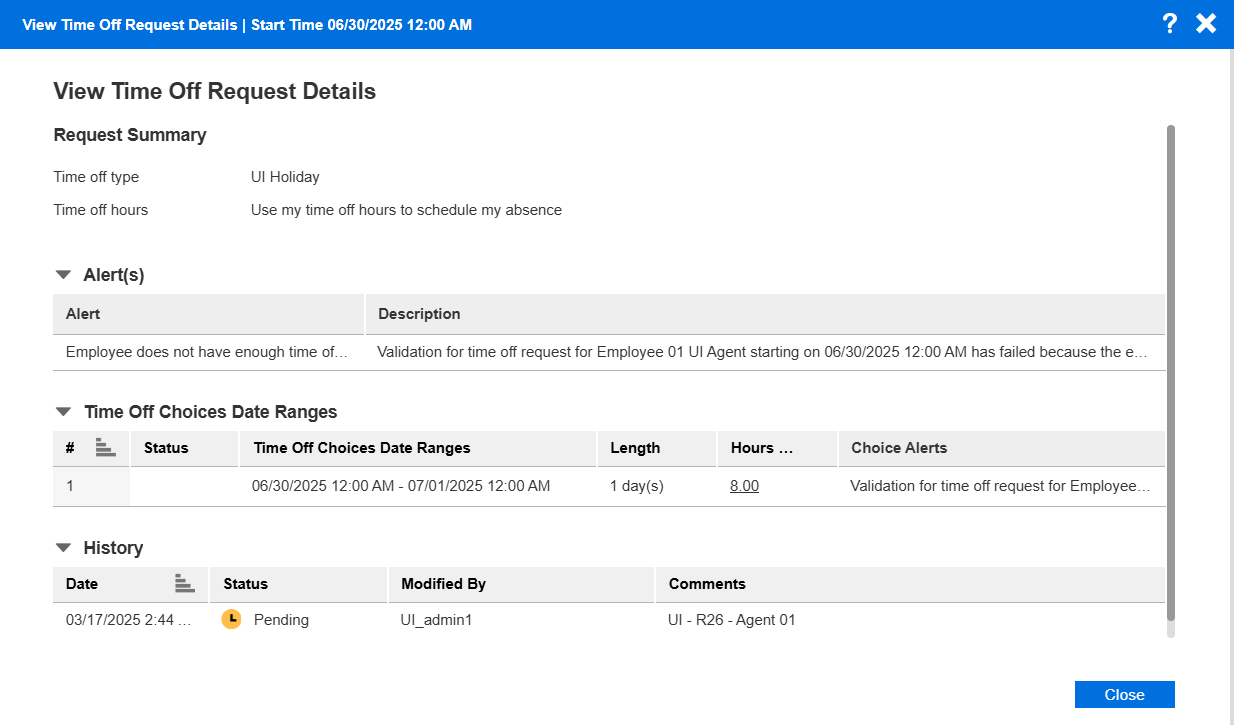 View Request Details