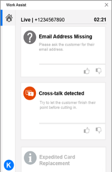 Example of multiple Work Assist alert messages with older one grayed out
